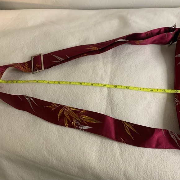 Japanese Kimono HandBag, Silk Purse Womens Brand New Japanese Geisha Burgundy - Picture 4 of 10